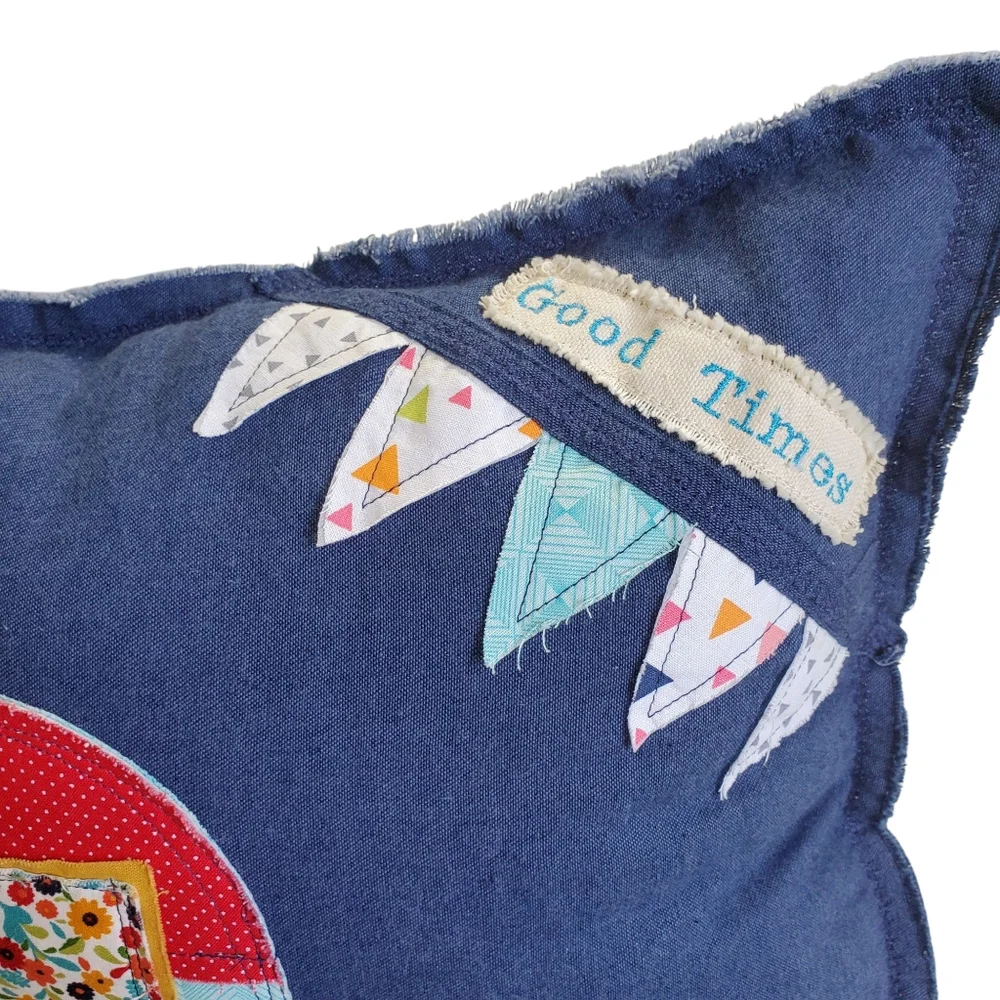 Homecrafted Colorful Camper Decorative Accent Pillow New